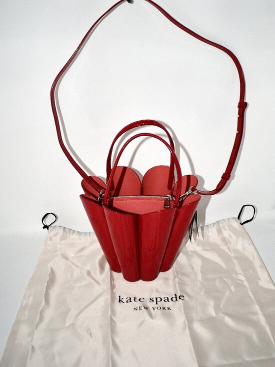 kate spade Handbags - Kate Spade the Spade Patent Leather Bucket Bag in Dark Scarlet #KN302 NWT
